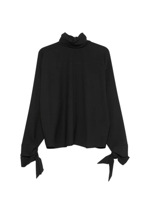 Emporio Armani tie-cuff high-neck blouse - Black