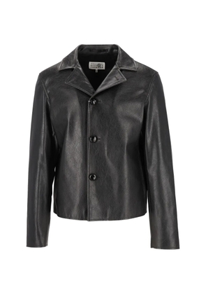 MM6 Maison Margiela button-up notched-lapel biker jacket - Black