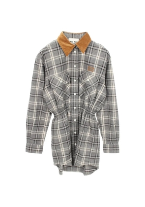 Miu Miu Pre-Owned 2010s check-pattern mini shirt dress - Grey