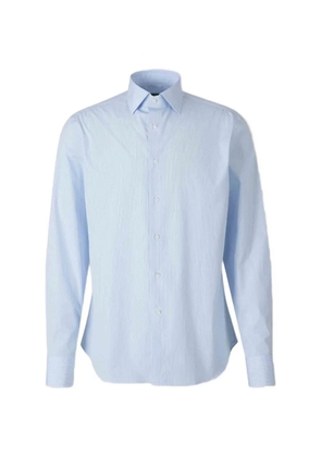 Canali striped-pattern long-sleeve shirt - Blue