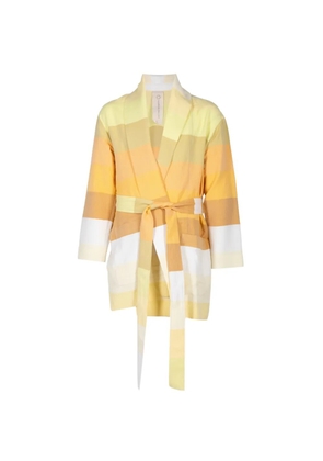 Marrakshi Life stripe-pattern belted jacket - Yellow