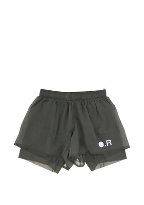 Optimistic runners logo-print layered shorts - Grey