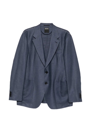Zegna check-patterned blazer - Blue
