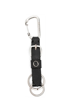 Orciani buckle-detail leather keyring - Black