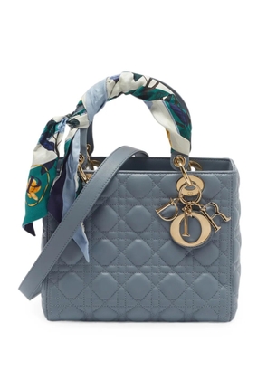 Christian Dior Pre-Owned 2018 medium Lady Dior Cannage tote bag - Blue