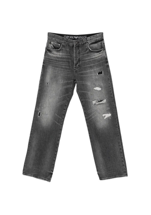 Emporio Armani distressed faded-effect jeans - Grey