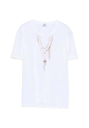 LIU JO graphic-print rhinestone-embellished T-shirt - White