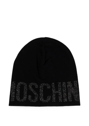 Moschino logo-embroidered beanie hat - Black