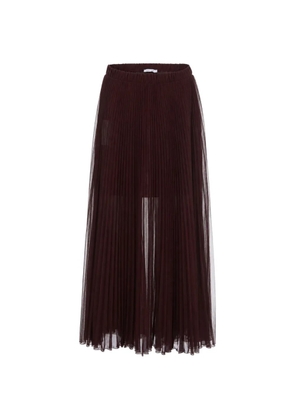 Patrizia Pepe pleated semi-sheer maxi skirt - Red