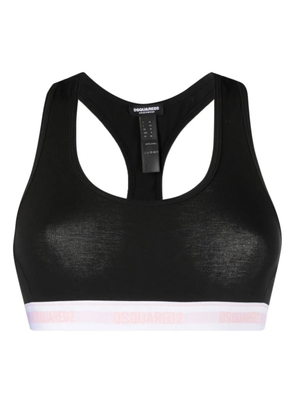 DSQUARED2 logo-waistband sports bra - Black