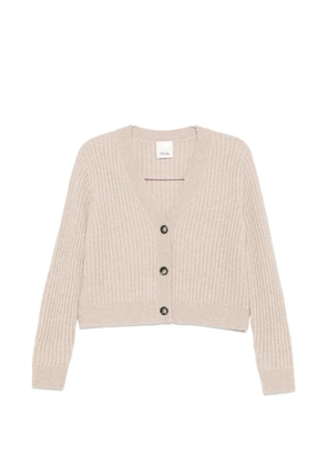 Allude ribbed-knit V-neck cardigan - Neutrals