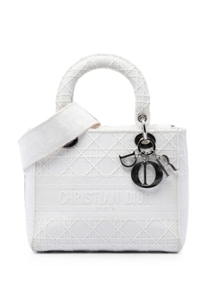 Christian Dior Pre-Owned 2020 Medium Canvas Cannage Lady D Lite satchel - White