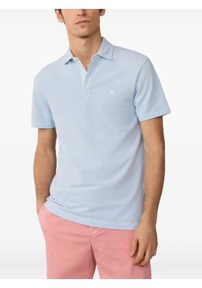Hackett London garment-dyed pique-knit polo shirt - Blue