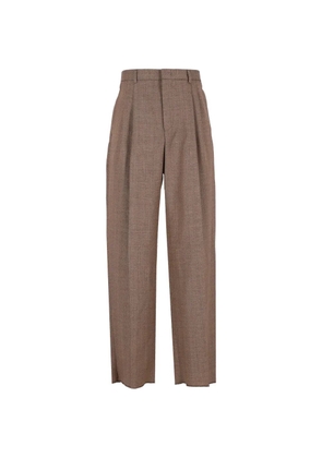 Emporio Armani herringbone trousers in virgin wool - Brown