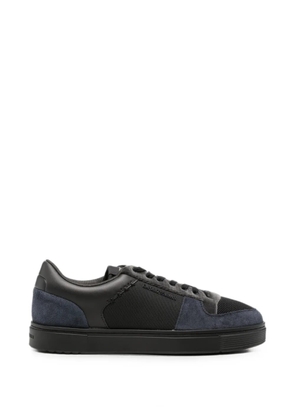 Emporio Armani panelled lace-up sneakers - Black