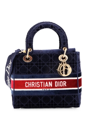 Christian Dior Pre-Owned Lady D-Lite Bag Cannage Embroidered Velvet Medium tote bag - Blue