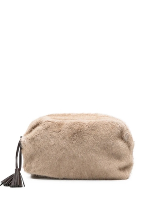 P.A.R.O.S.H. faux-fur clutch bag - Neutrals
