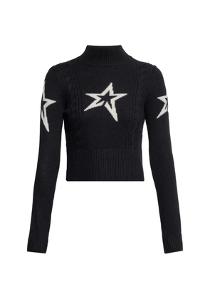 Perfect Moment star-intarsia cable-knit sweater - Black