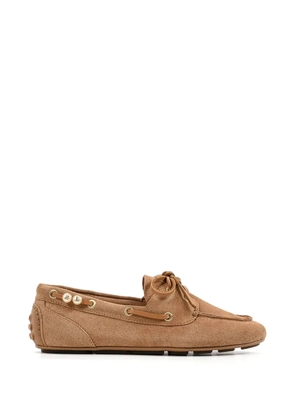 Karl Lagerfeld Ariella suede boat shoes - Neutrals