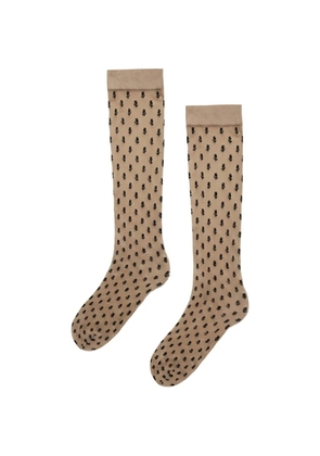 Wolford Blossom floral-pattern knee-high socks - Neutrals