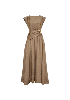 Acler Mannersly gathered-waist maxi dress - Brown