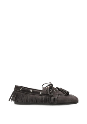 Posa tassel-detail fringed loafers - Grey