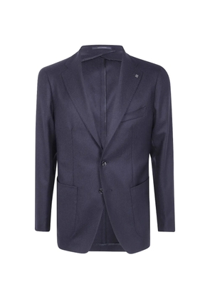 Tagliatore logo-pin single-breasted blazer - Blue