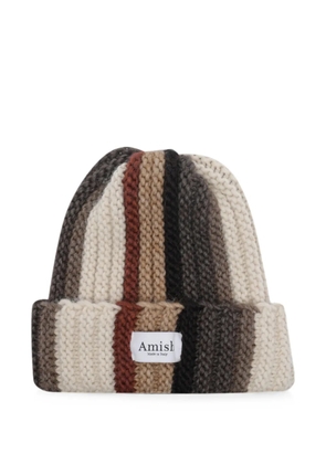 AMISH multi-striped beanie hat - Neutrals