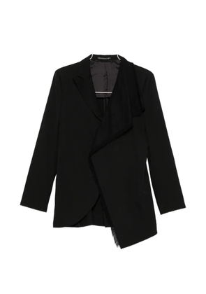 Yohji Yamamoto asymmetric frayed-edge jacket - Black