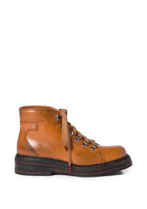Miu Miu leather booties - Brown