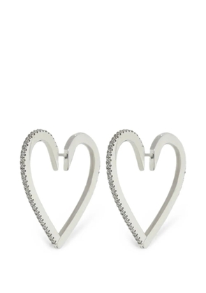 Cadar Endless Heart diamond hoop earrings - Silver