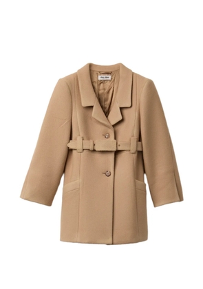 Miu Miu single-breasted double wool coat - Neutrals