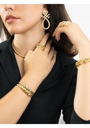 David Webb Twisted Nail two-tone cuff bracelet - Gold