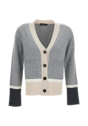 Lorena Antoniazzi colour-block button-up cardigan - Grey