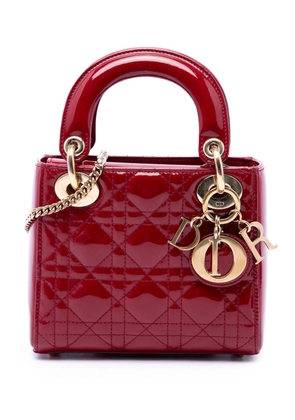 Christian Dior Pre-Owned 2017 Mini Patent Cannage Lady Dior satchel - Red
