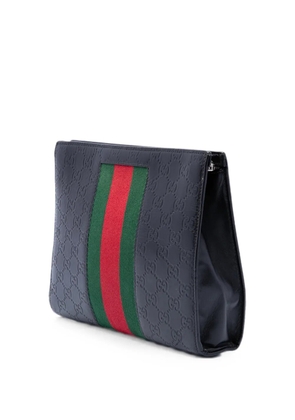 Gucci Pre-Owned 2000-2015 Guccissima Web clutch bag - Black