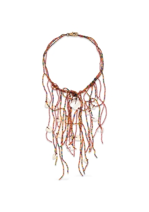 BIMBA Y LOLA multicolored-beads and mother-of-pearl tassel necklace - Gold