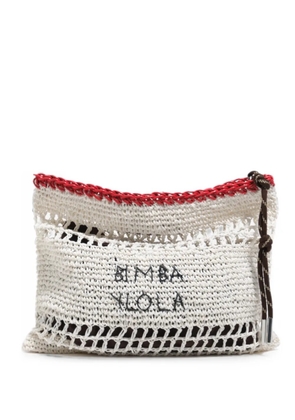 BIMBA Y LOLA medium white raffia-effect handbag