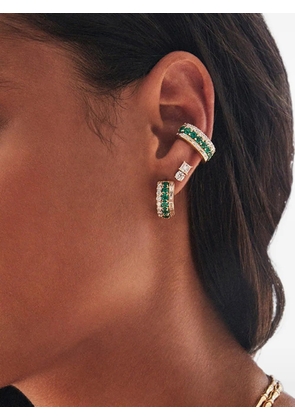 Anita Ko Lola emerald and diamond huggie earrings - Gold