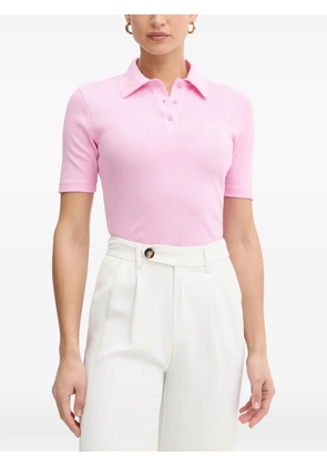 Iceberg logo-embroidered ribbed-knit polo shirt - Pink