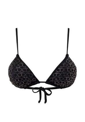 TWINSET triangle bikini top with Oval T rhinestones - Black