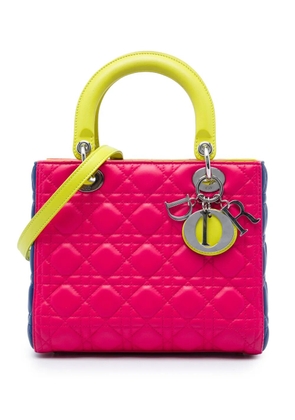 Christian Dior Pre-Owned 2013 Medium Tricolor Lambskin Cannage Lady Dior satchel - Pink