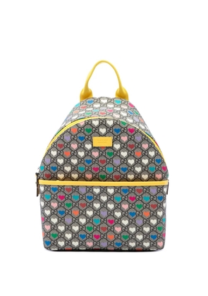Gucci Pre-Owned 2016-2026 Kids GG Supreme Web Hearts backpack - Neutrals