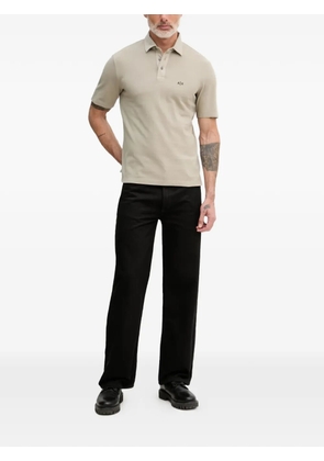 Armani Exchange logo-embroidered polo shirt - Neutrals