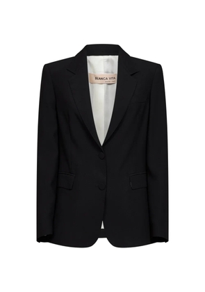 Blanca Vita single-breasted structured-shoulder blazer - Black