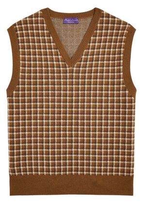Ralph Lauren Purple Label check-pattern jumper - Brown