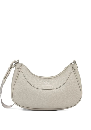 Armani Exchange grained crescent crossbody bag - Neutrals
