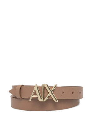 Armani Exchange AX logo-buckle leather belt - Brown