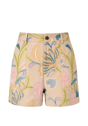 Cinq A Sept Addie embroidered mini shorts - Neutrals
