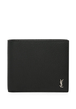 Saint Laurent tiny Cassandre East/West wallet in grained leather - Green